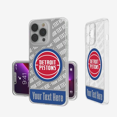 Detroit Pistons Personalized Tilt Design iPhone Clear Case