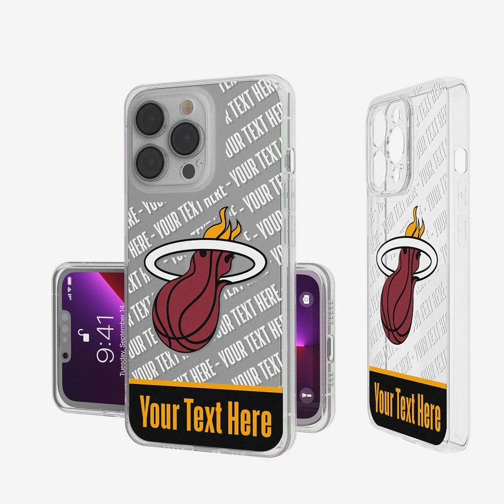 Miami Heat Personalized Tilt Design iPhone Clear Case