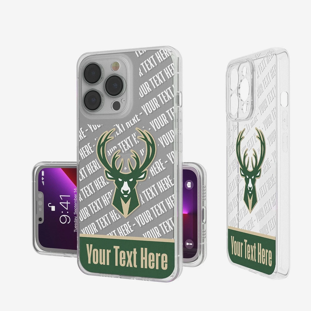 Milwaukee Bucks Personalized Tilt Design iPhone Clear Case