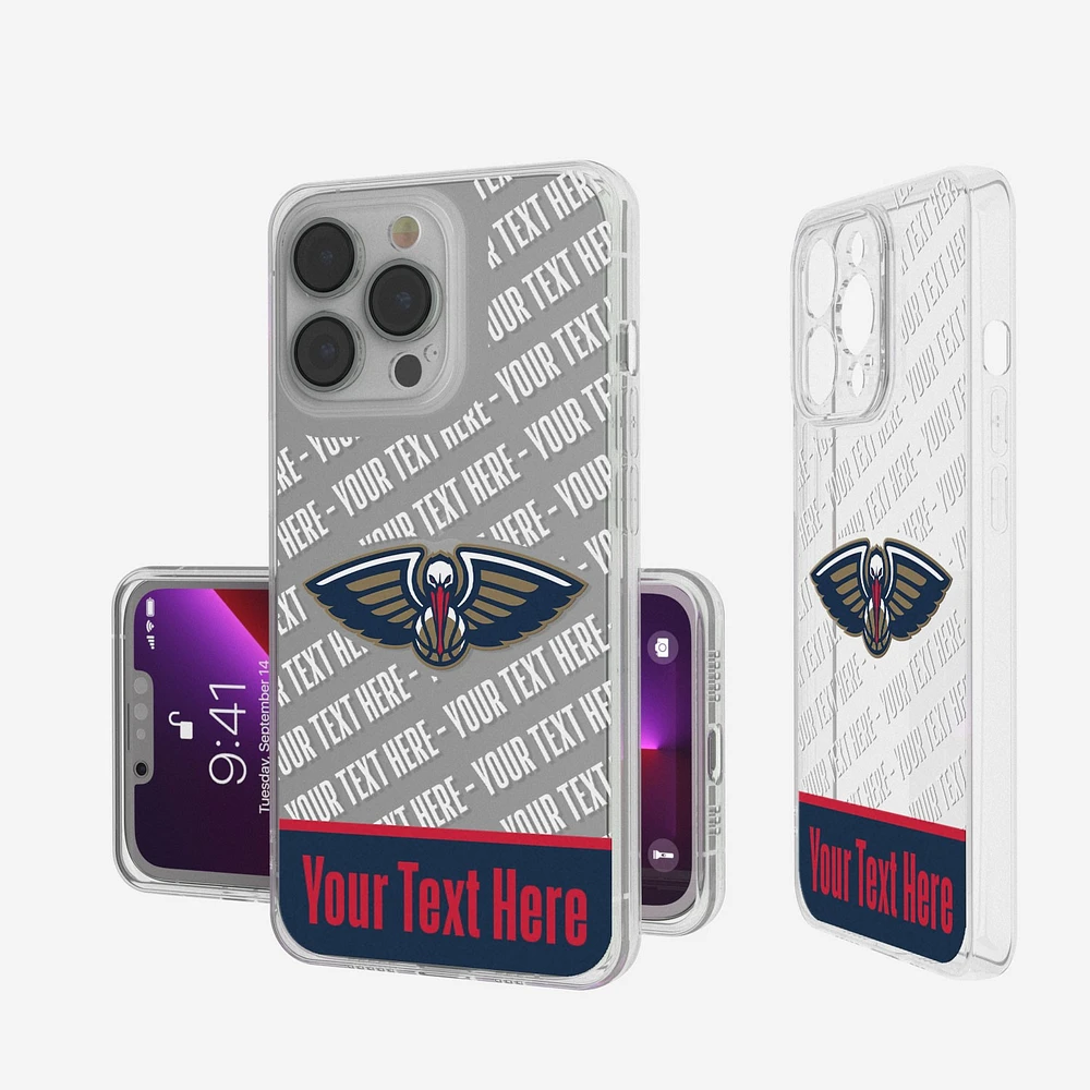 New Orleans Pelicans Personalized Tilt Design iPhone Clear Case