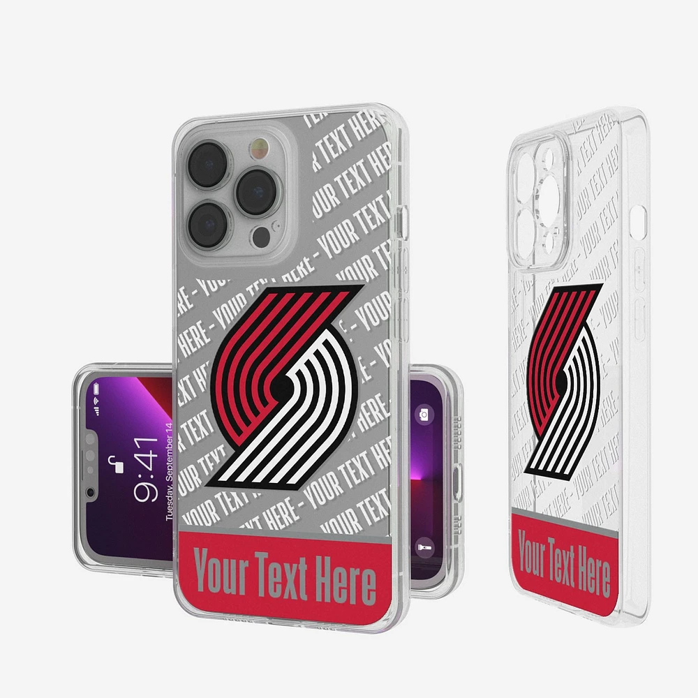 Portland Trail Blazers Personalized Tilt Design iPhone Clear Case