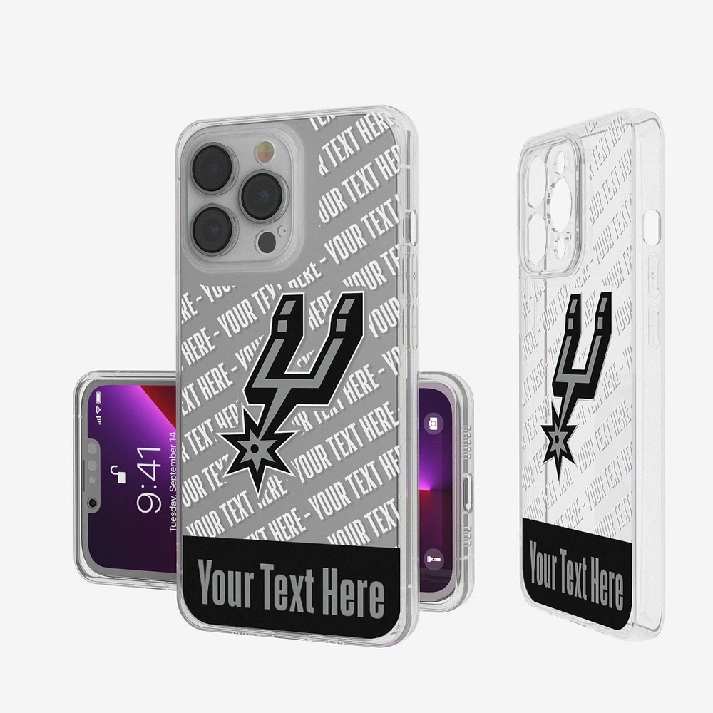 San Antonio Spurs Personalized Tilt Design iPhone Clear Case