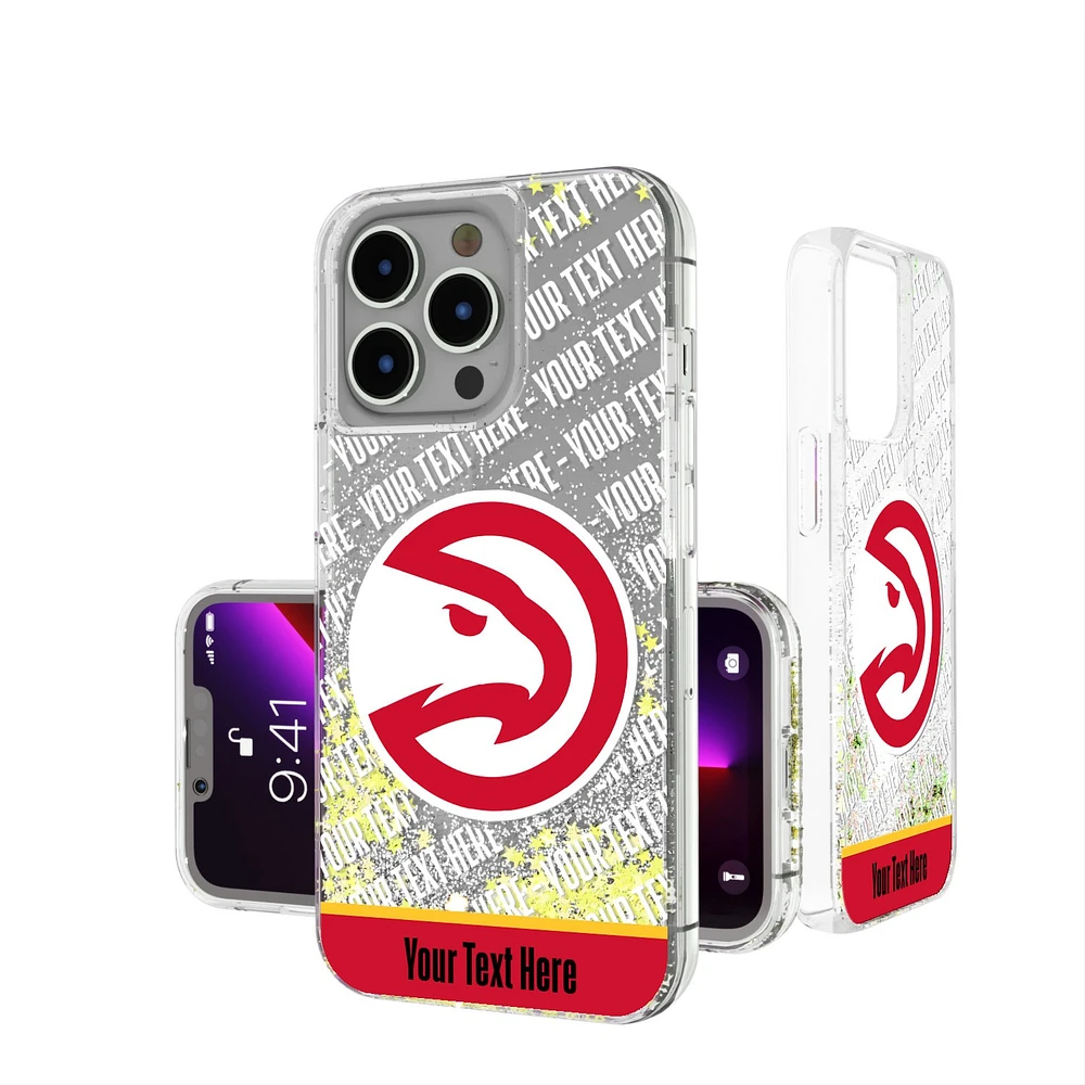 Atlanta Hawks Personalized Stripe iPhone Glitter Case