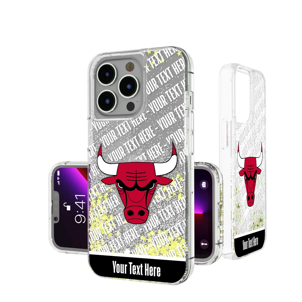 Chicago Bulls Personalized Stripe iPhone Glitter Case