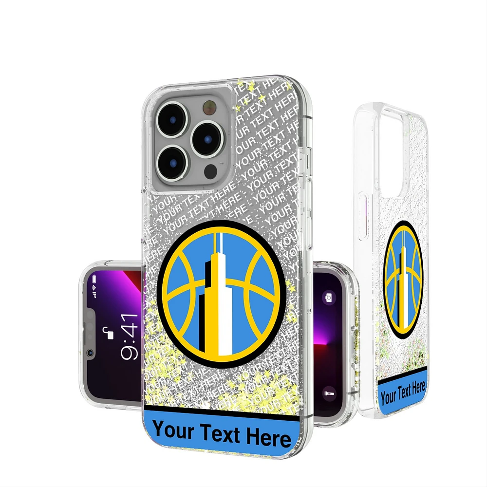 Chicago Sky Personalized Stripe iPhone Glitter Case