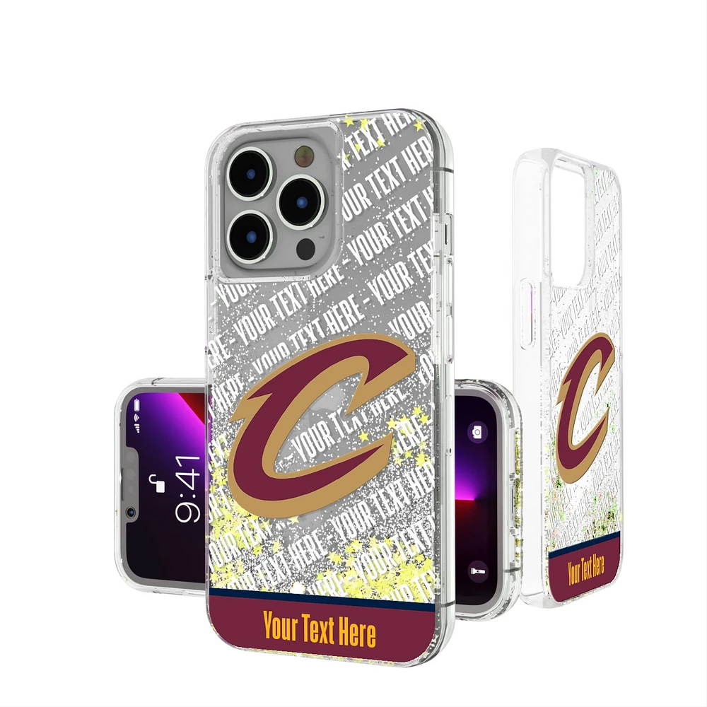 Cleveland Cavaliers Personalized Stripe iPhone Glitter Case