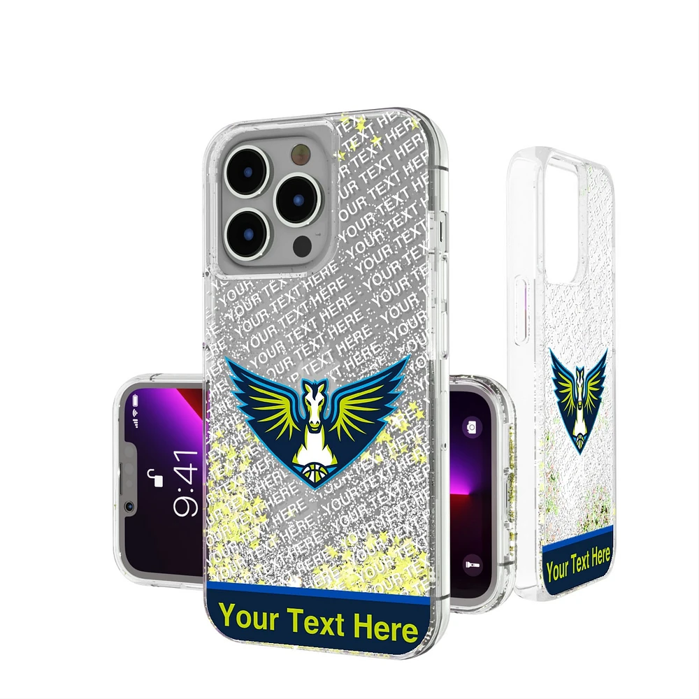 Dallas Wings Personalized Stripe iPhone Glitter Case