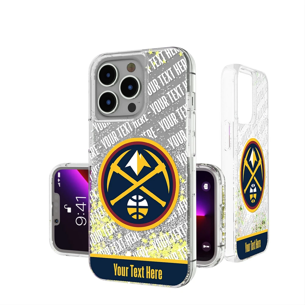 Denver Nuggets Personalized Stripe iPhone Glitter Case