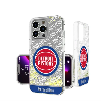 Detroit Pistons Personalized Stripe iPhone Glitter Case