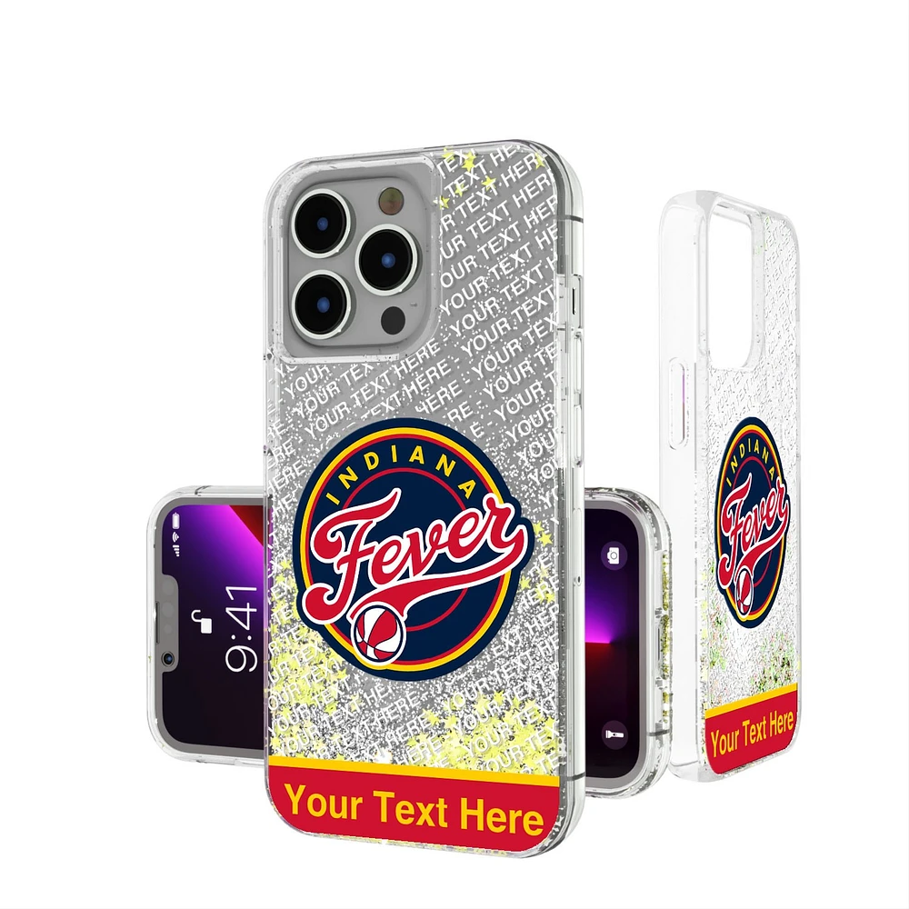 Indiana Fever Personalized Stripe iPhone Glitter Case