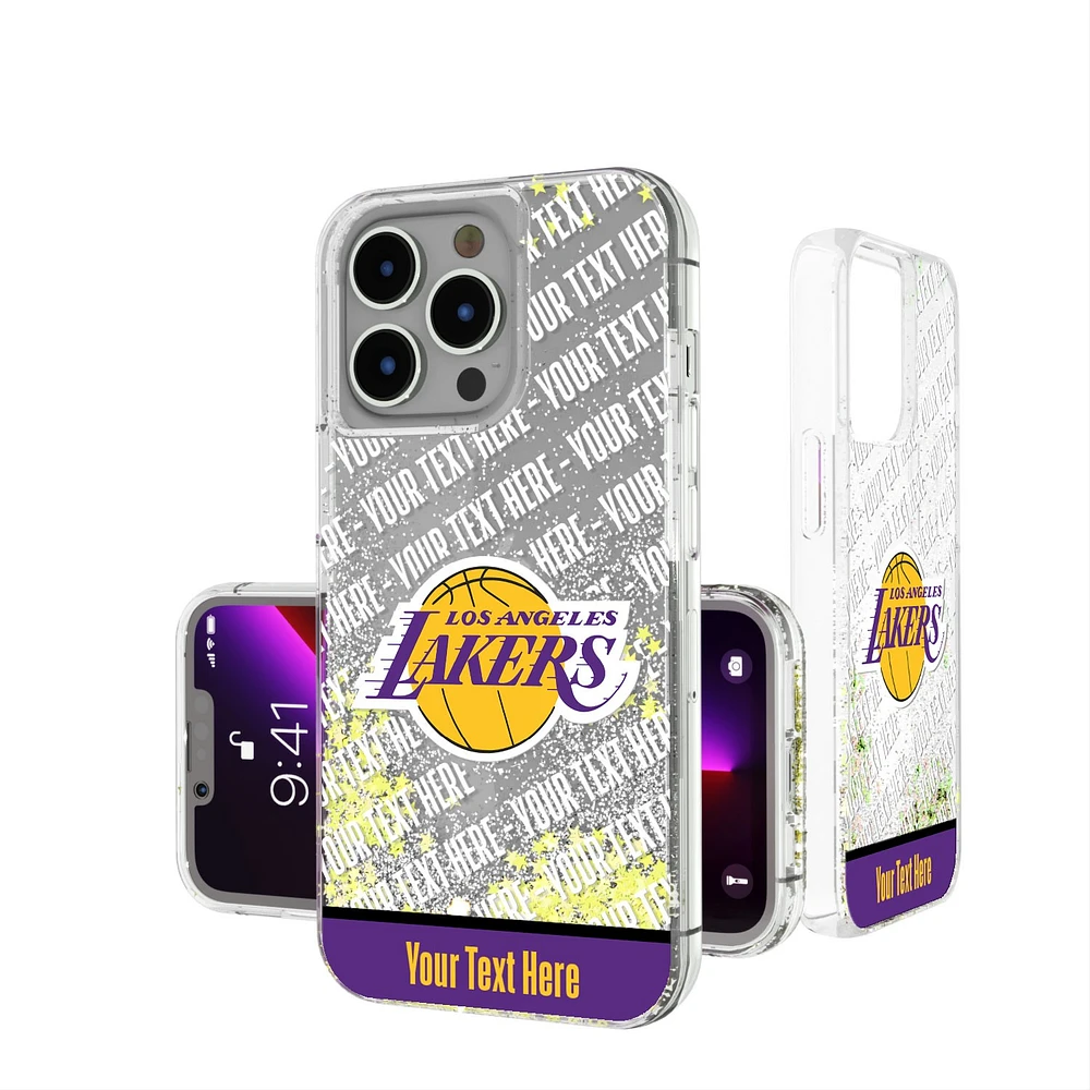 Los Angeles Lakers Personalized Stripe iPhone Glitter Case