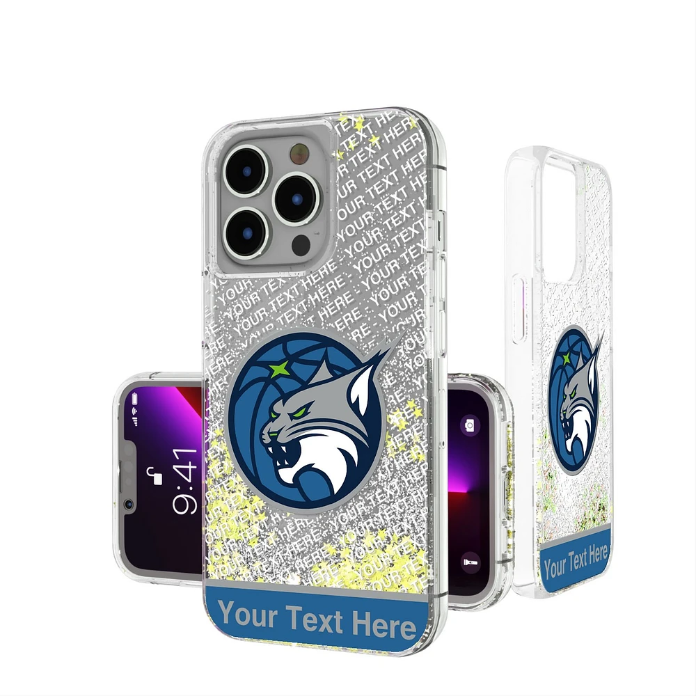 Minnesota Lynx Personalized Stripe iPhone Glitter Case