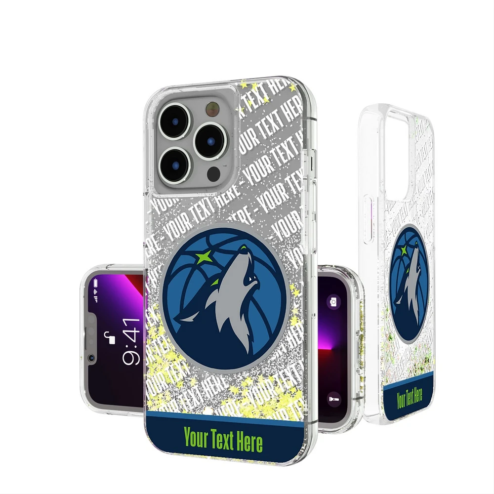 Minnesota Timberwolves Personalized Stripe iPhone Glitter Case