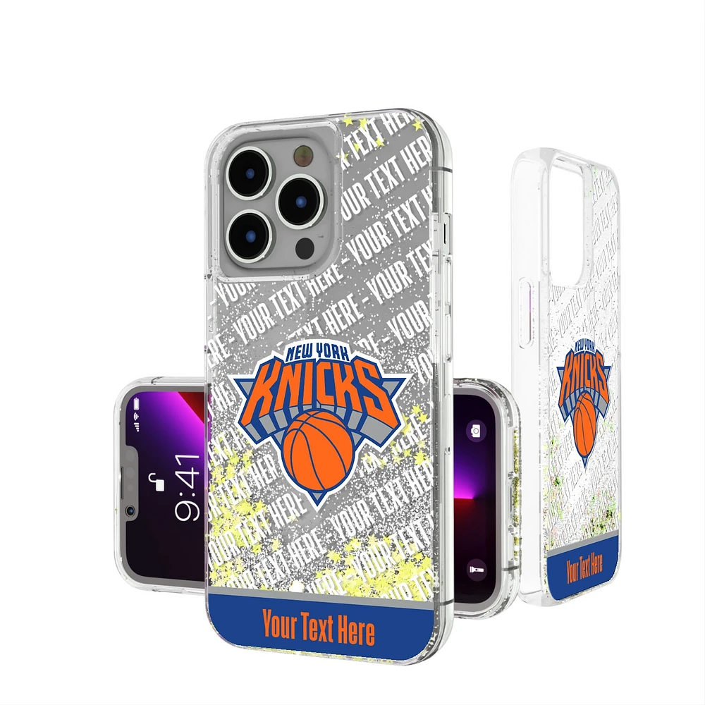 New York Knicks Personalized Stripe iPhone Glitter Case