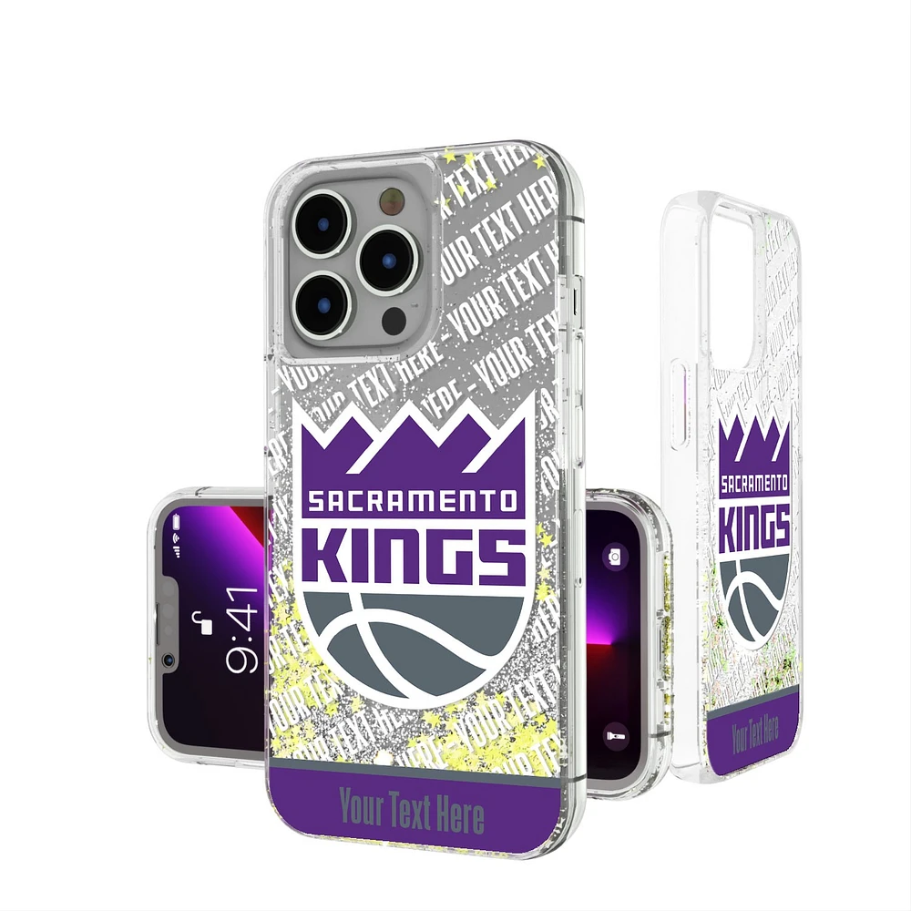 Sacramento Kings Personalized Stripe iPhone Glitter Case
