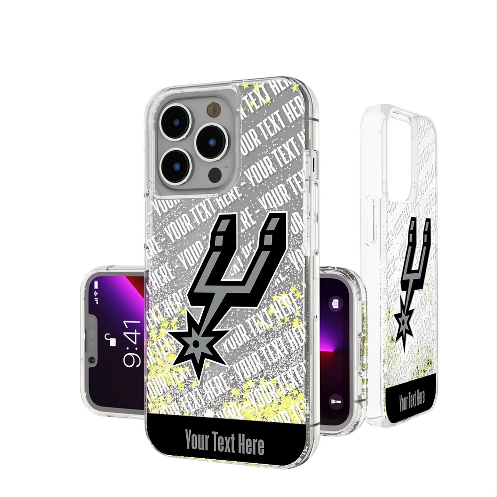 San Antonio Spurs Personalized Stripe iPhone Glitter Case