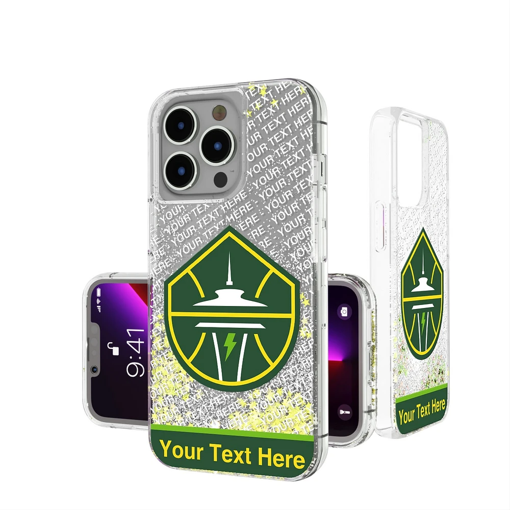 Seattle Storm Personalized Stripe iPhone Glitter Case