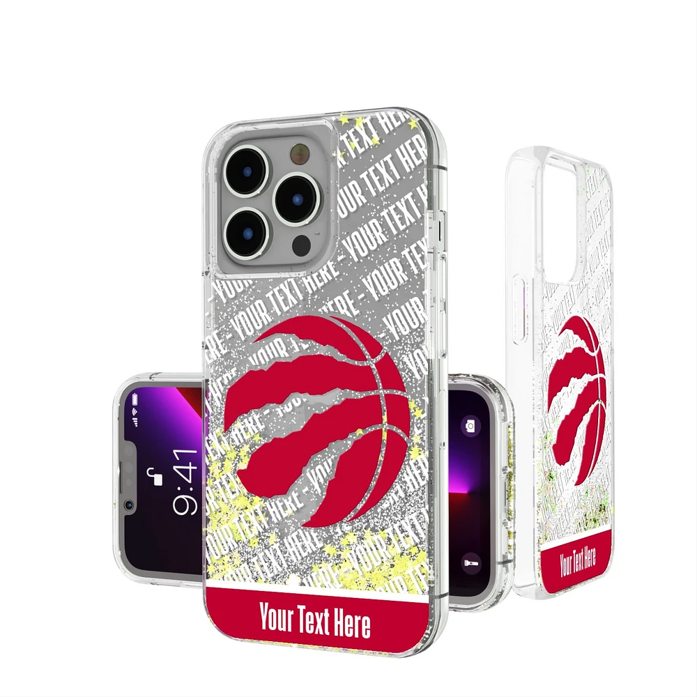 Toronto Raptors Personalized Stripe iPhone Glitter Case