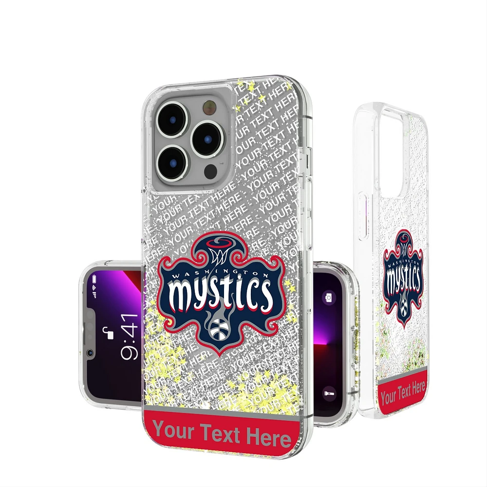 Washington Mystics Personalized Stripe iPhone Glitter Case