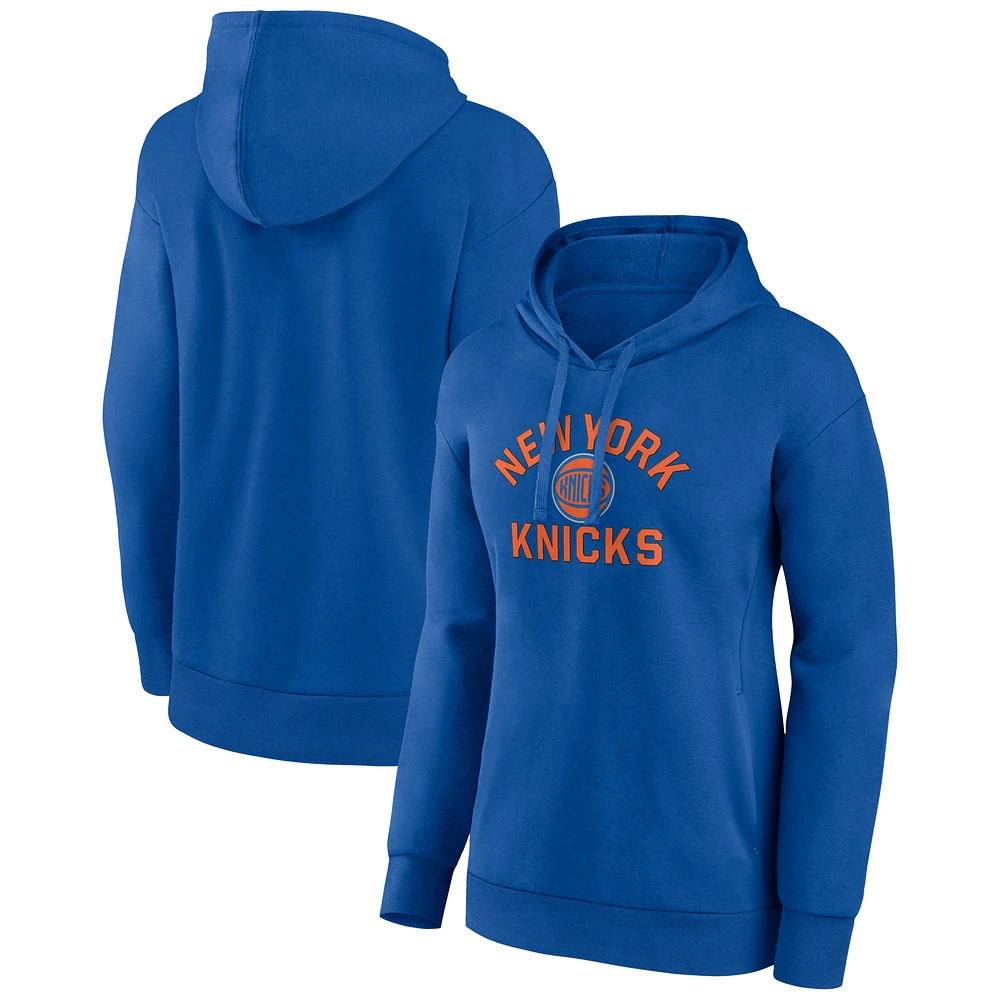 Women's Royal New York Knicks Overtime Pullover Hoodie