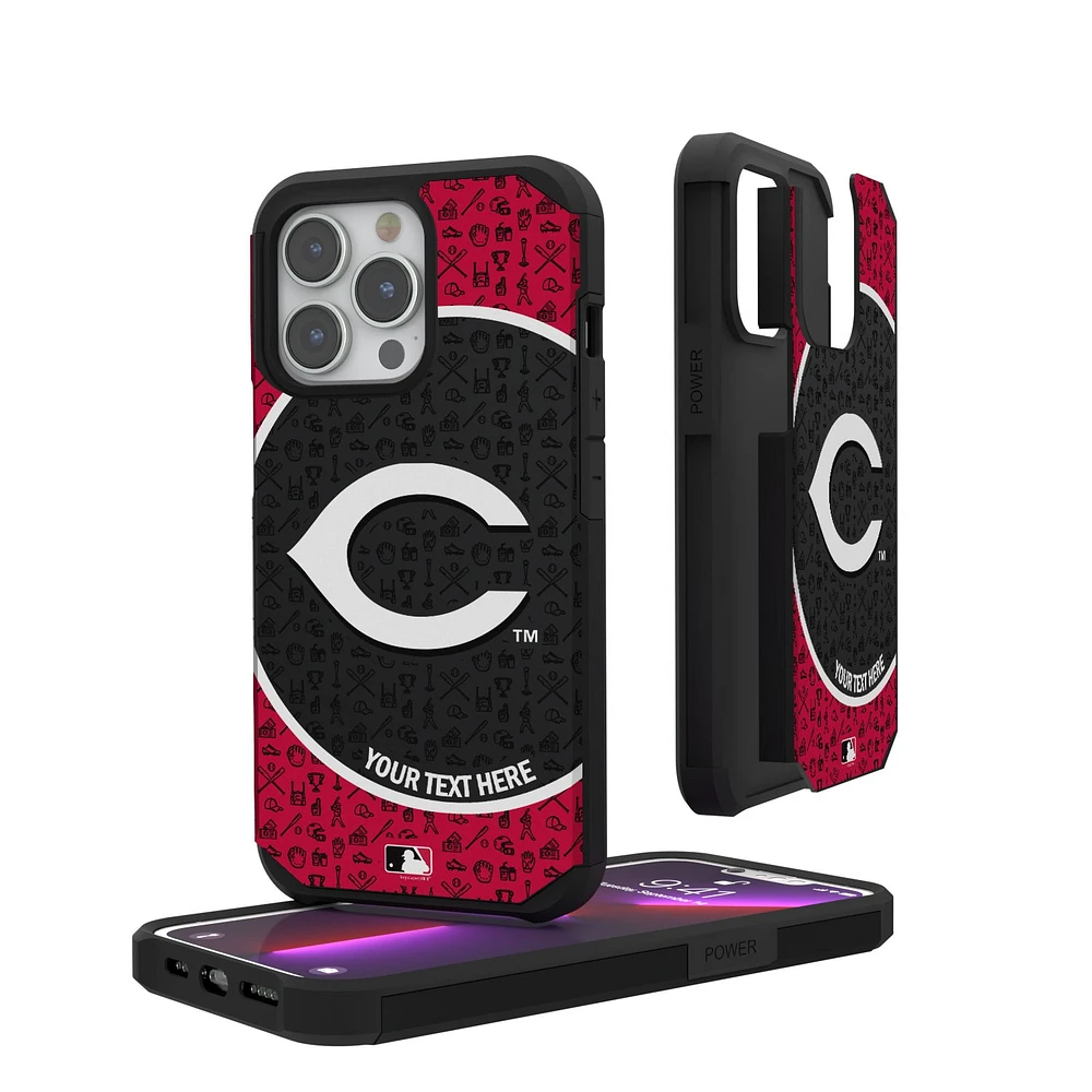 Cincinnati Reds iPhone Circle Design Personalized Rugged Case