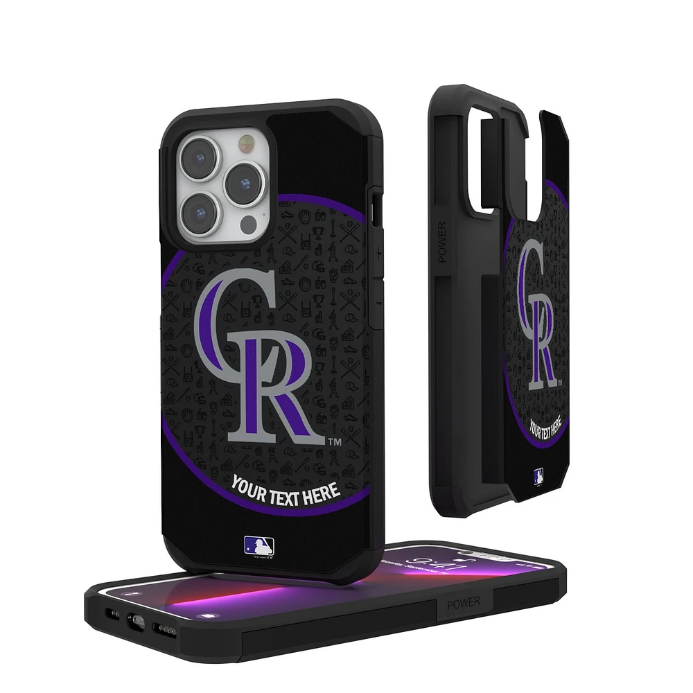 Colorado Rockies iPhone Circle Design Personalized Rugged Case