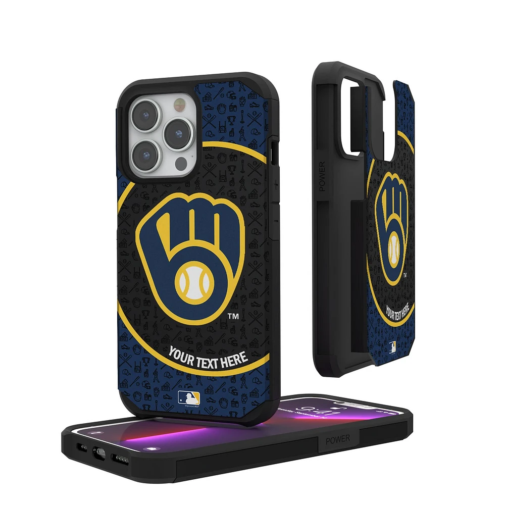 Milwaukee Brewers iPhone Circle Design Personalized Rugged Case