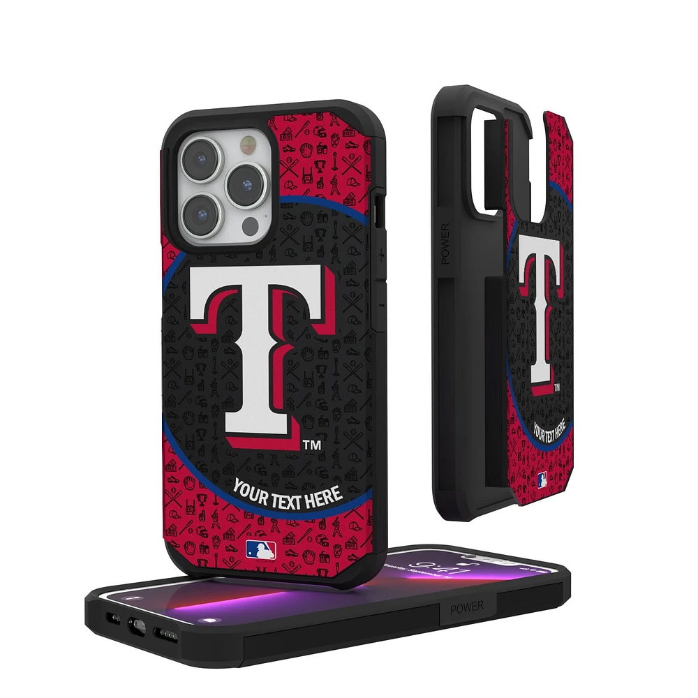 Texas Rangers iPhone Circle Design Personalized Rugged Case