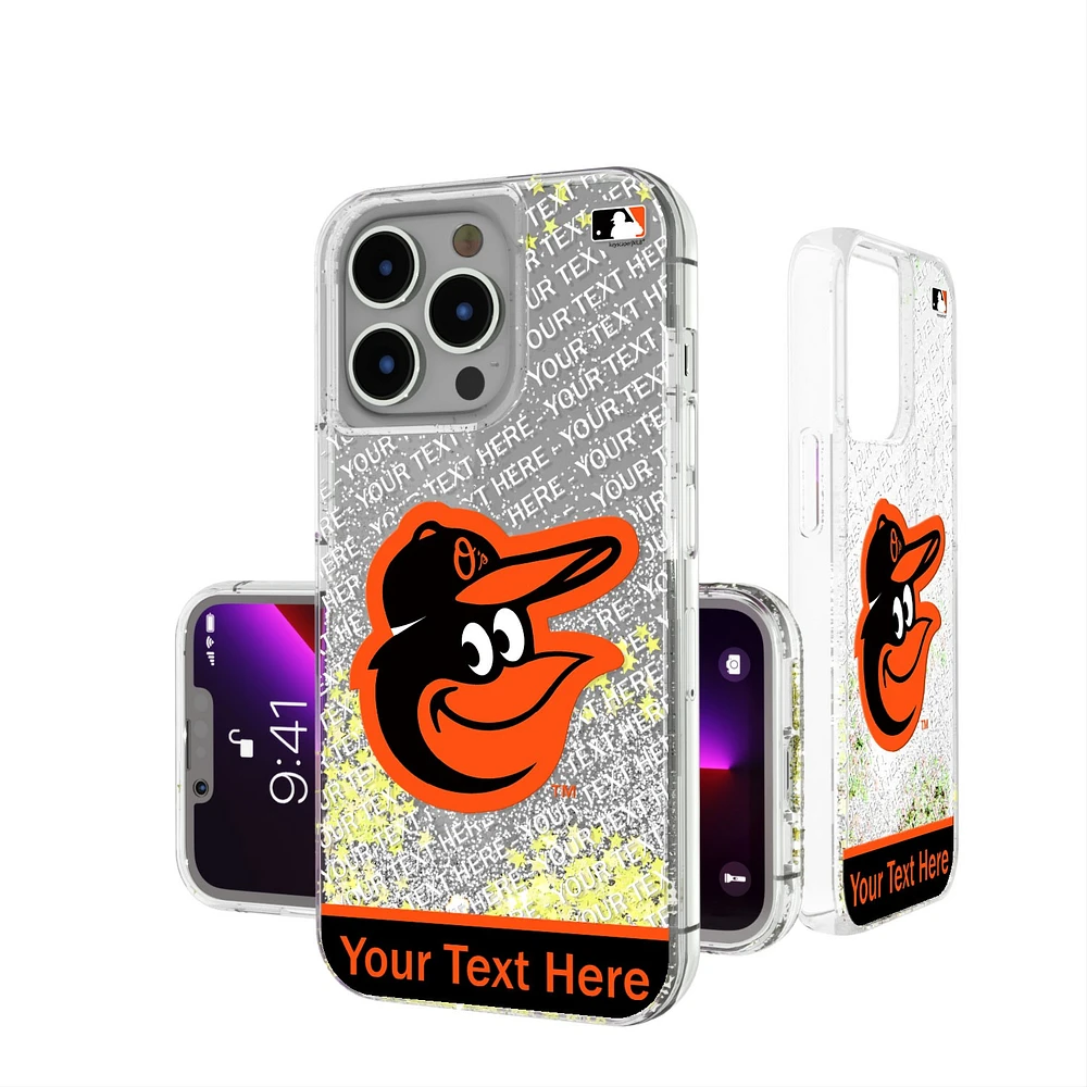 Baltimore Orioles iPhone Personalized Glitter Case