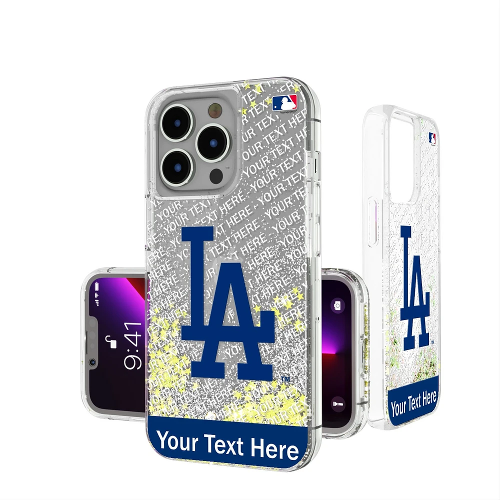 Los Angeles Dodgers iPhone Personalized Glitter Case