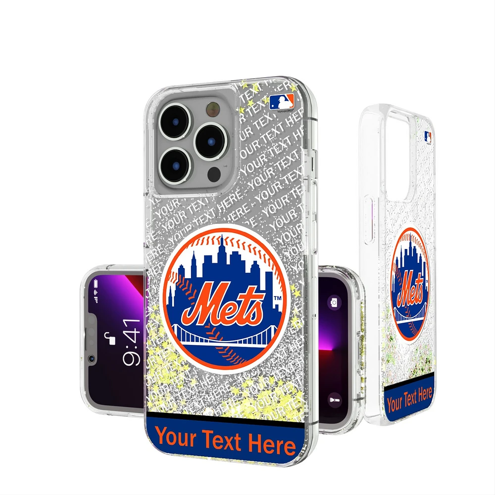 New York Mets iPhone Personalized Glitter Case