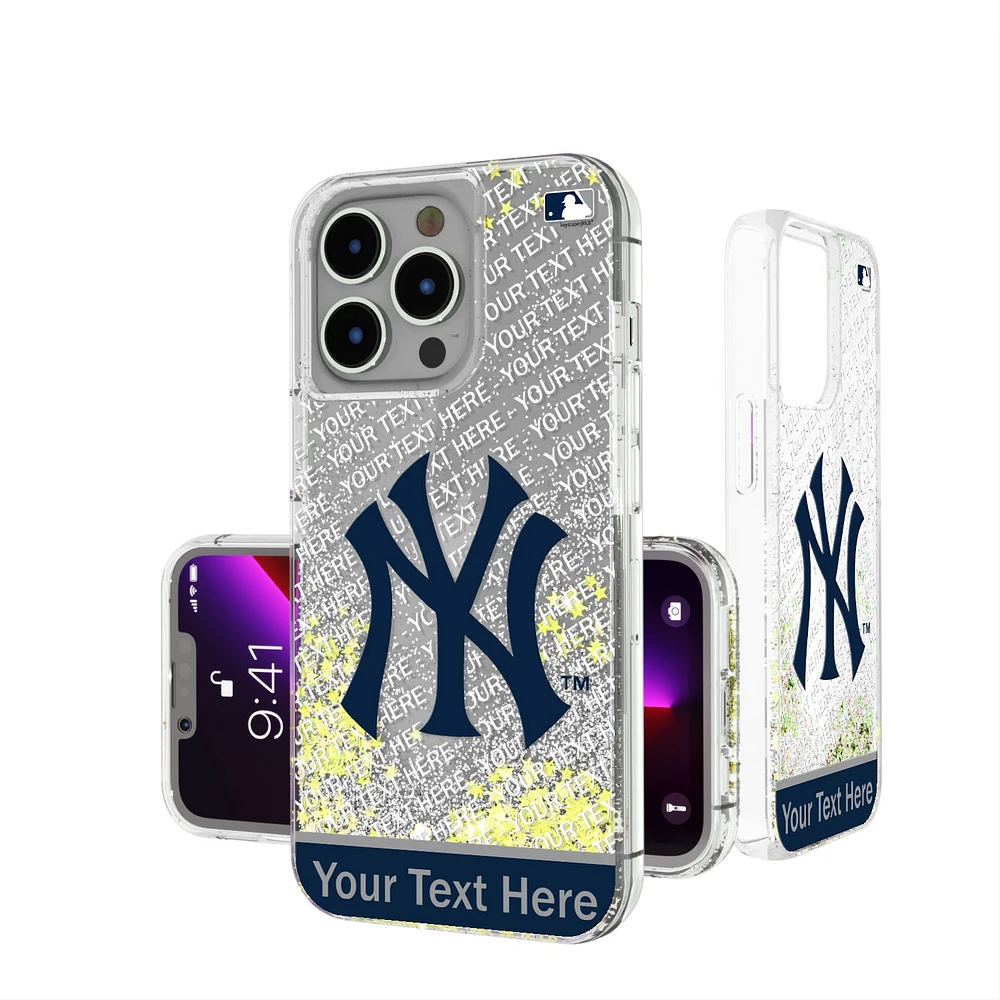 New York Yankees iPhone Personalized Glitter Case