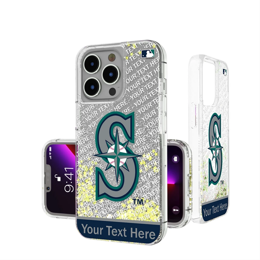 Seattle Mariners iPhone Personalized Glitter Case