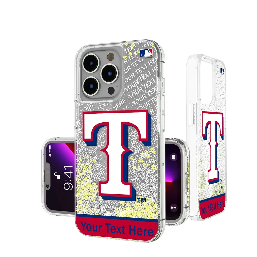 Texas Rangers iPhone Personalized Glitter Case
