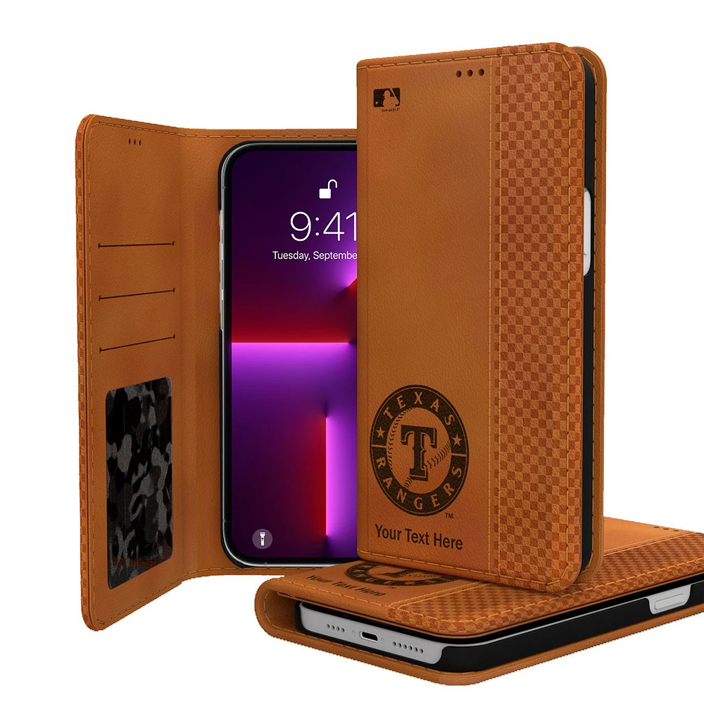 Texas Rangers Personalized Burn Design iPhone Folio Case