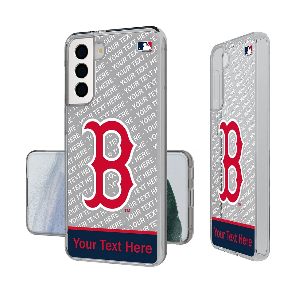 Boston Red Sox Endzone Design Galaxy Clear Phone Case