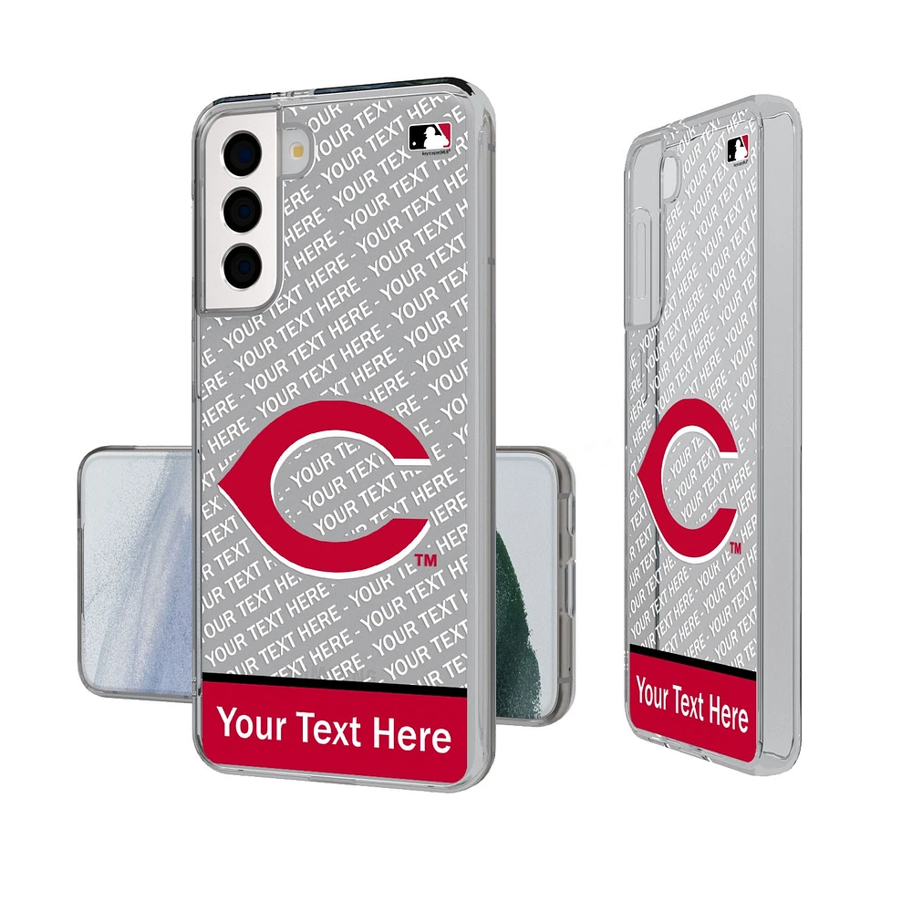Cincinnati Reds Endzone Design Galaxy Clear Phone Case