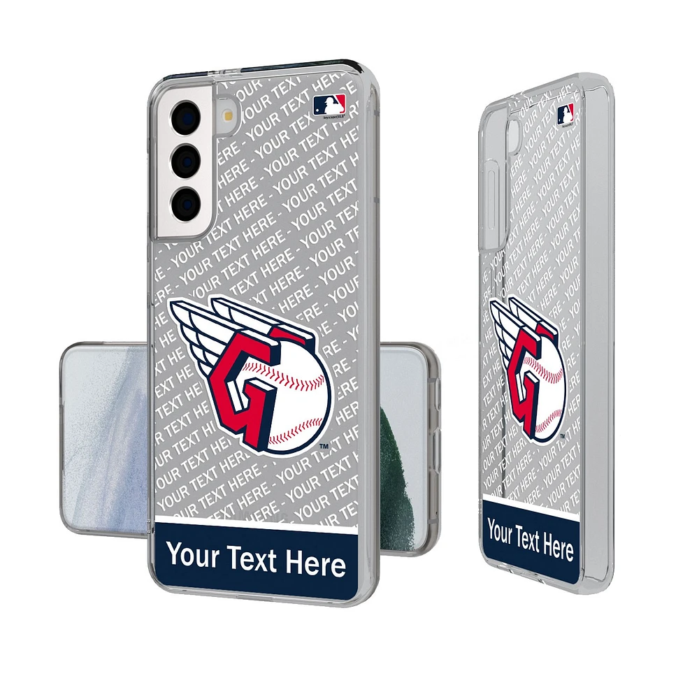 Cleveland Guardians Endzone Design Galaxy Clear Phone Case