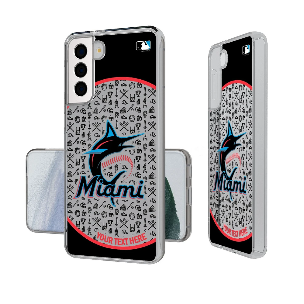 Miami Marlins Circle Design Galaxy Clear Phone Case