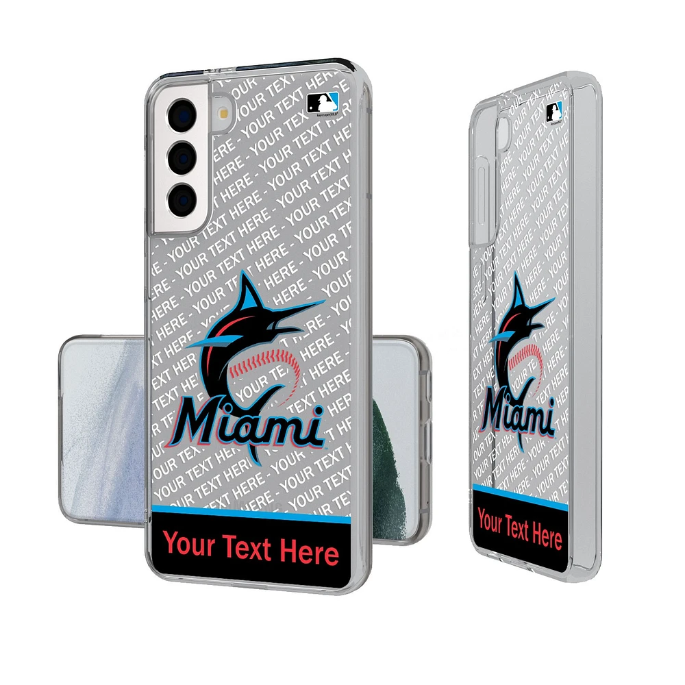 Miami Marlins Endzone Design Galaxy Clear Phone Case