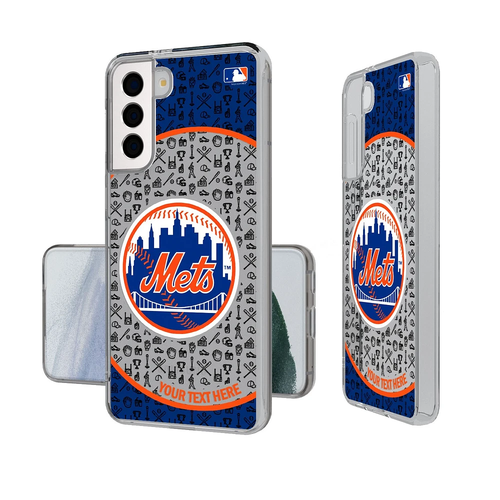 New York Mets Circle Design Galaxy Clear Phone Case
