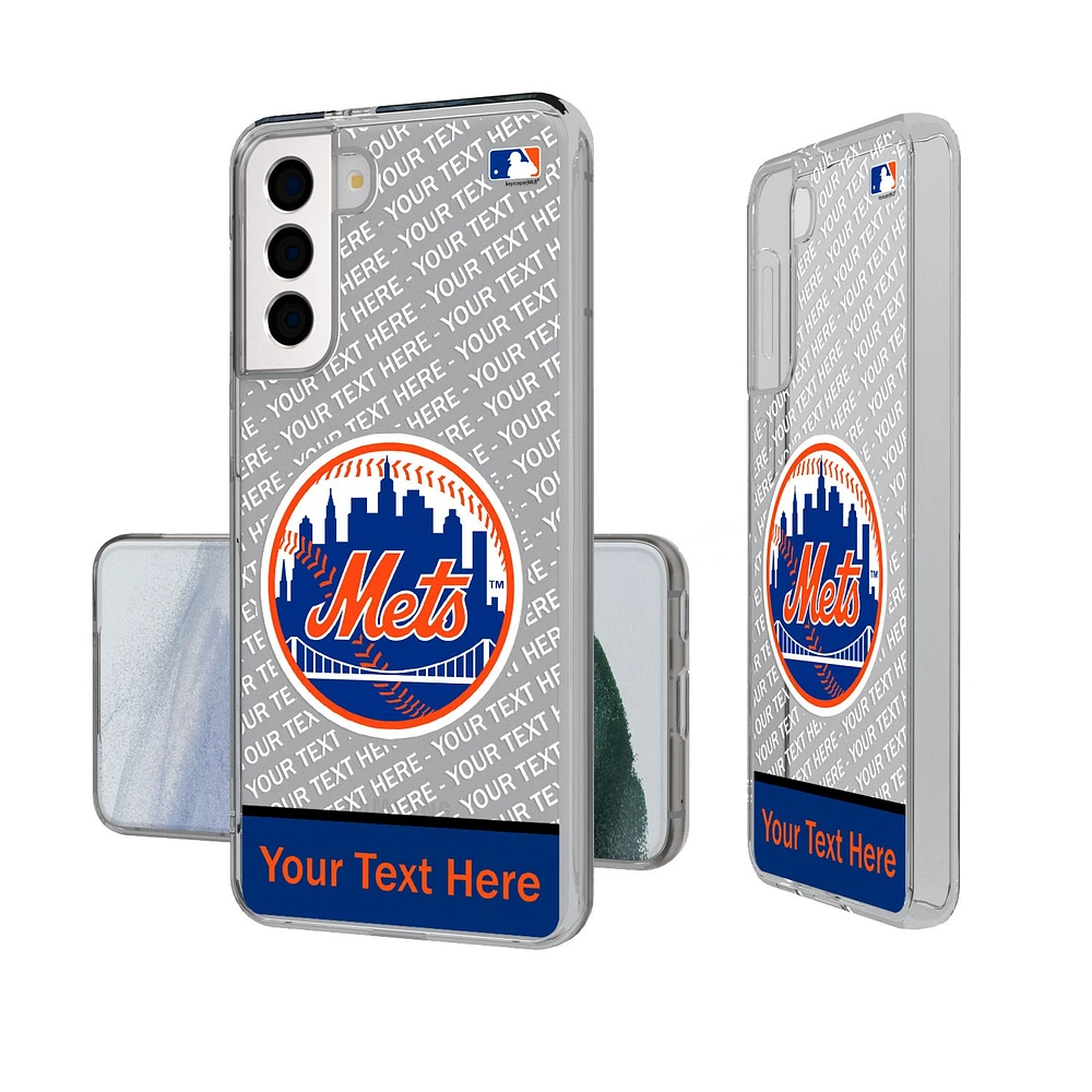 New York Mets Endzone Design Galaxy Clear Phone Case