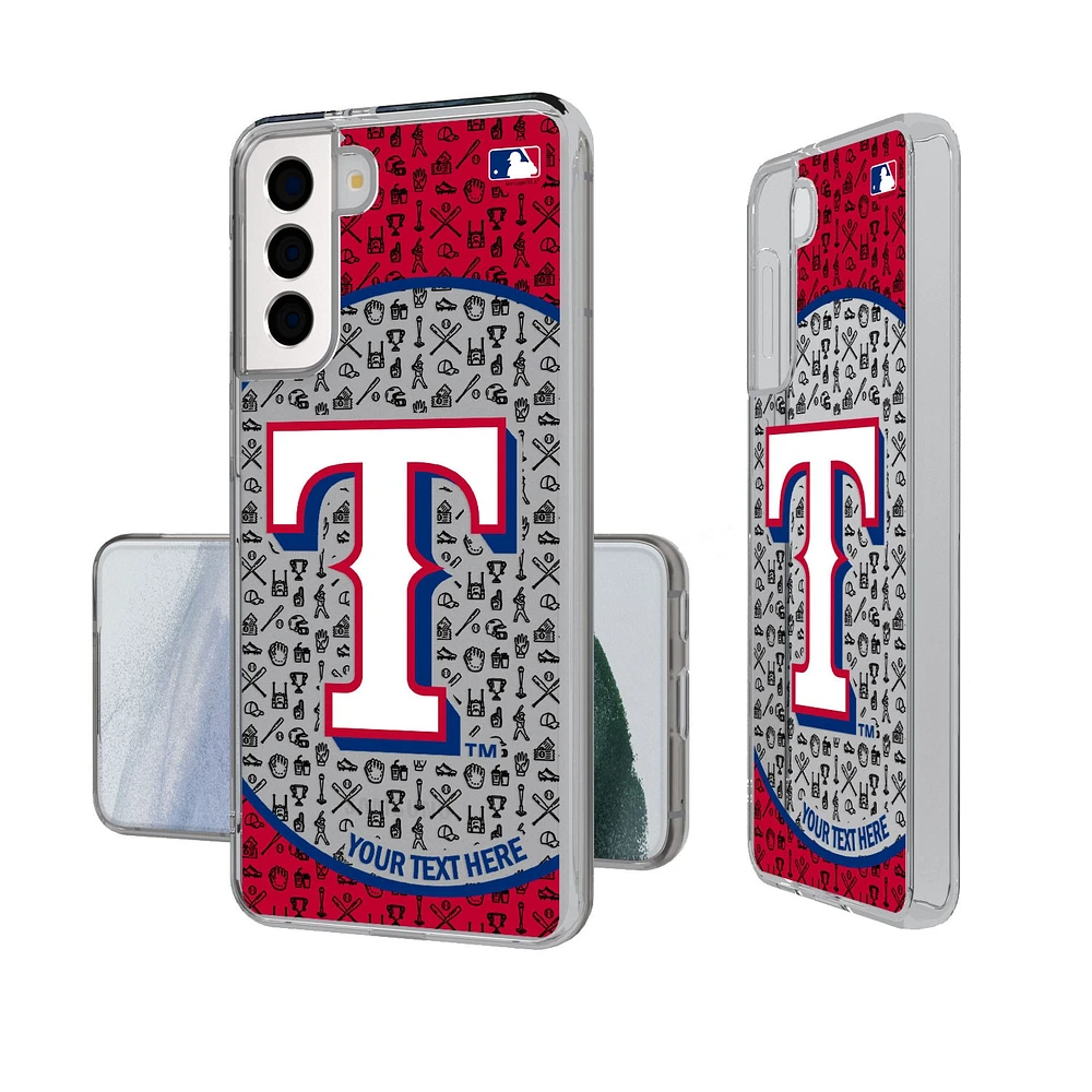 Texas Rangers Circle Design Galaxy Clear Phone Case