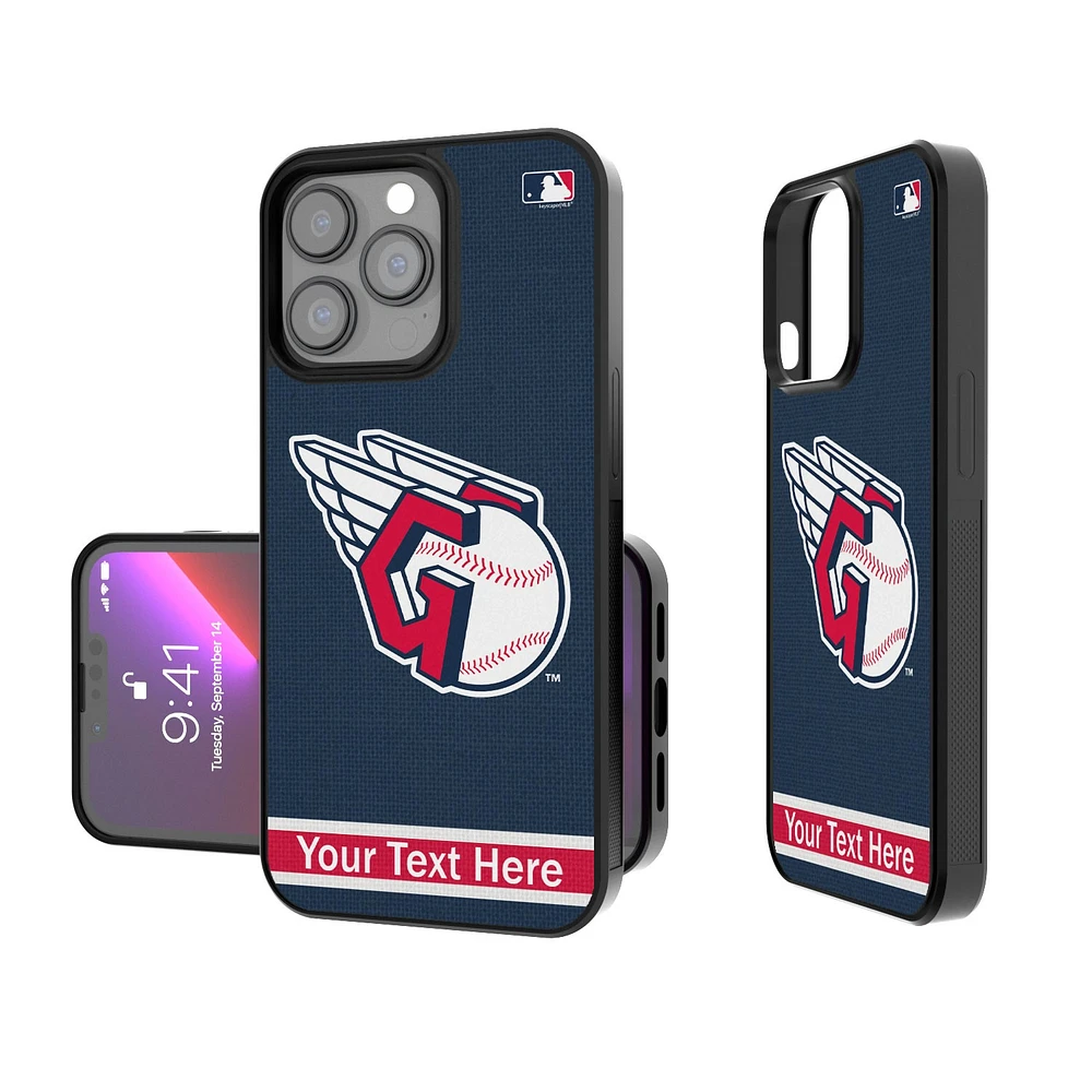 Cleveland Guardians Stripe Design Personalized iPhone Bump Case