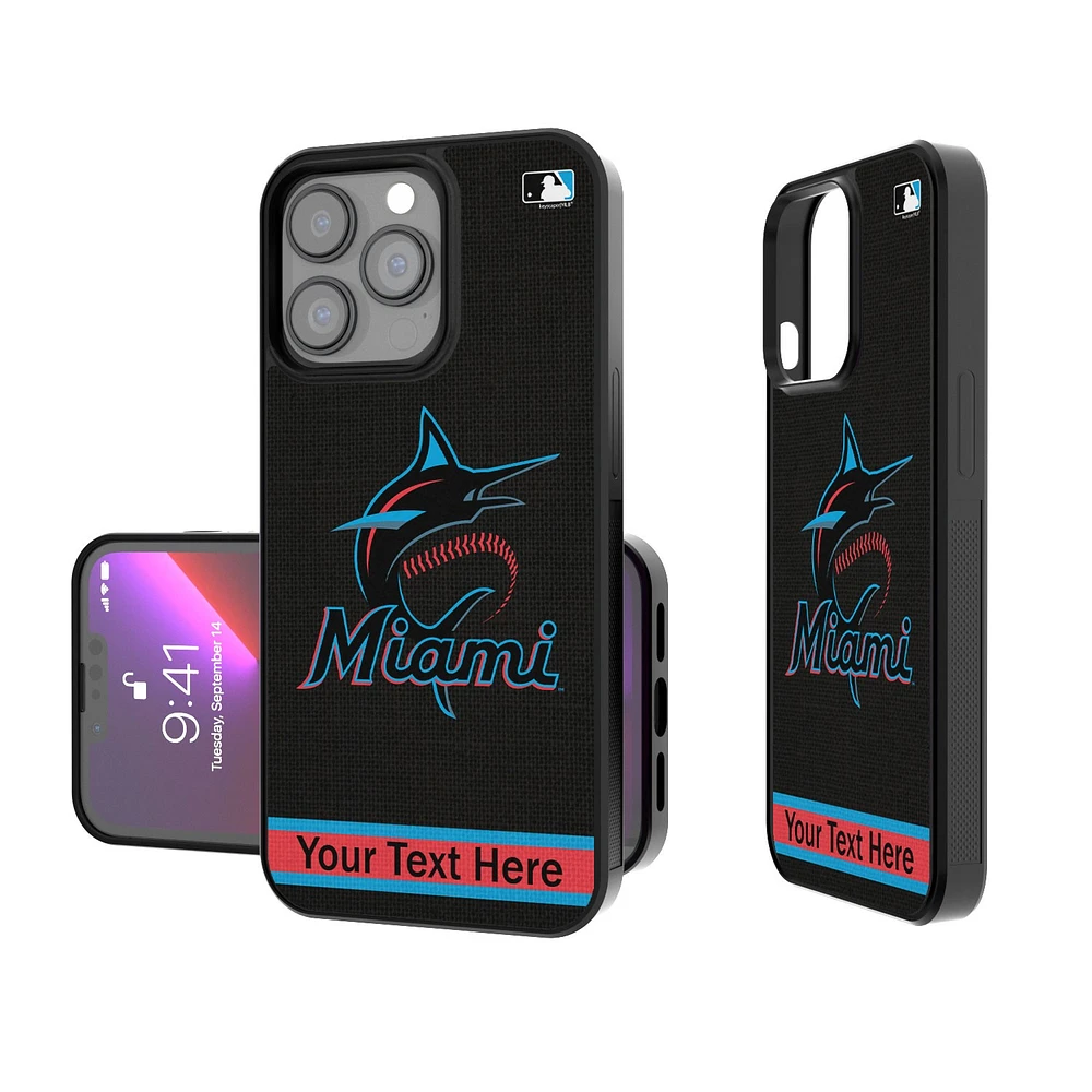 Miami Marlins Stripe Design Personalized iPhone Bump Case