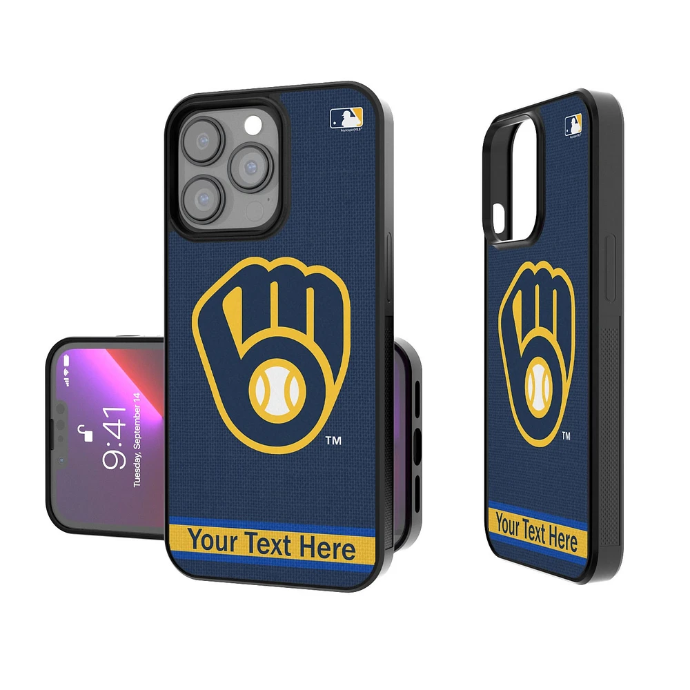 Milwaukee Brewers Stripe Design Personalized iPhone Bump Case
