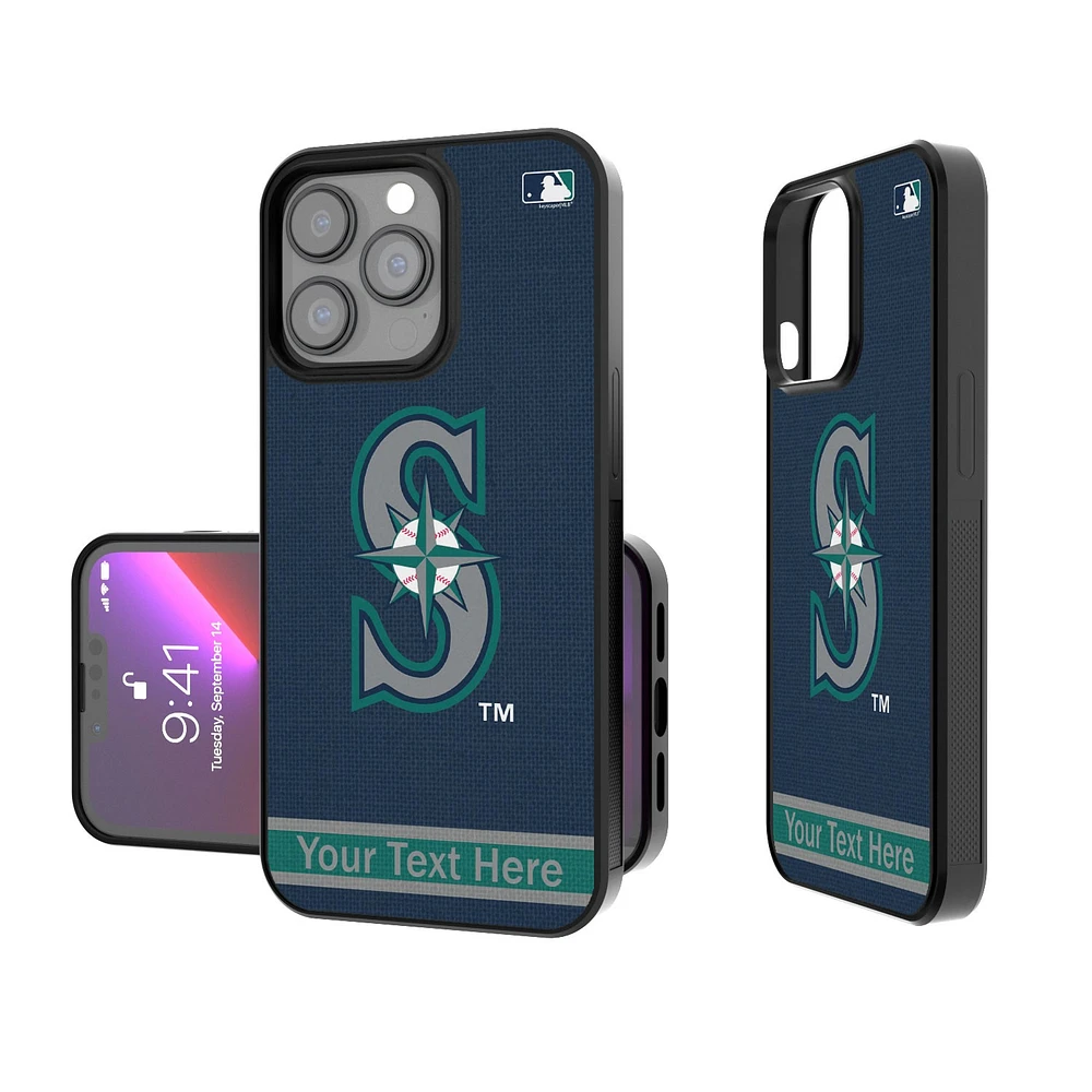 Seattle Mariners Stripe Design Personalized iPhone Bump Case