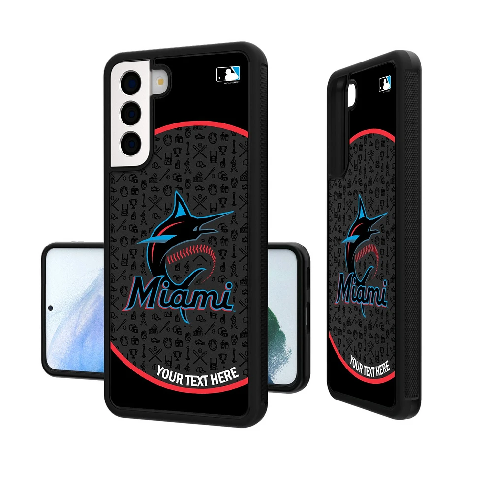 Miami Marlins Circle Design Personalized Galaxy Bump Case