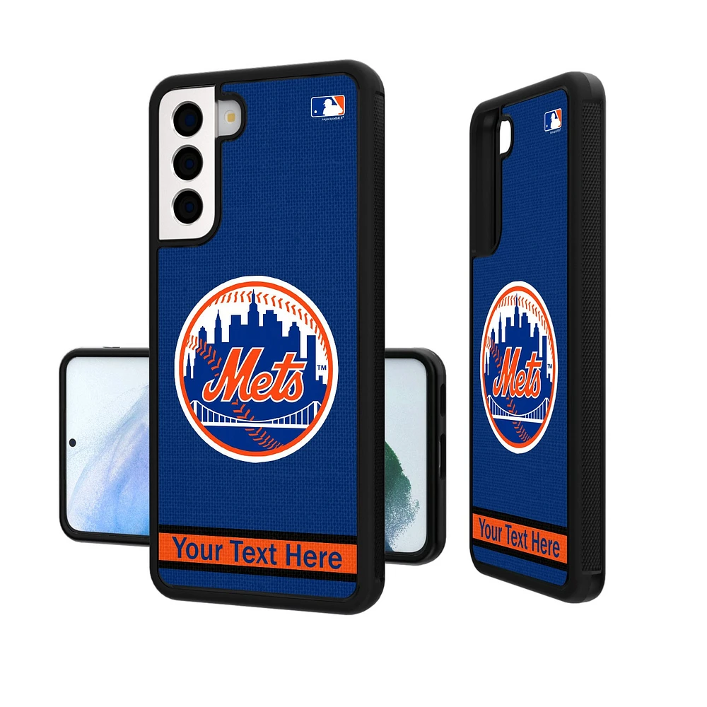 New York Mets Stripe Design Personalized Galaxy Bump Case