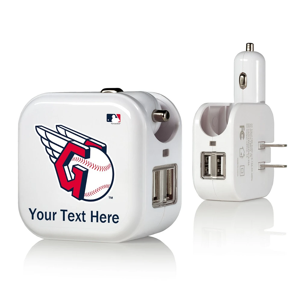 Cleveland Guardians Personalized 2-In-1 USB Charger
